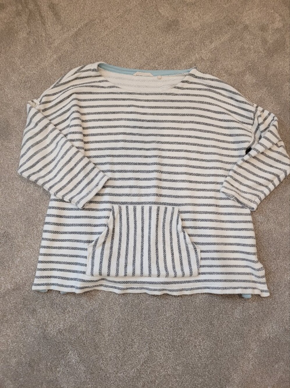 Soft Surroundings Cream & Light Blue Striped Pullover Tunic Size 3X - Picture 3 of 7